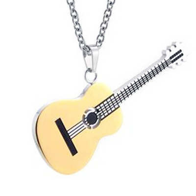 high quality Titanium steel silver guitar pendant necklace