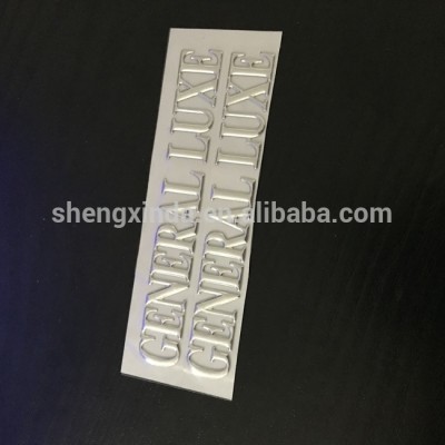 Custom Silver Letter ABS Badge Motor Sticker Plastic