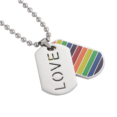 high quality Stainless Steel rainbow Gay Pride Parade Necklace Gift for Gay