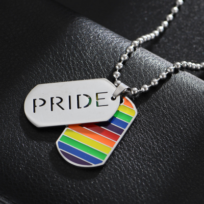 Hot selling logo gay pride love is love dog tags necklaces tags for bulk